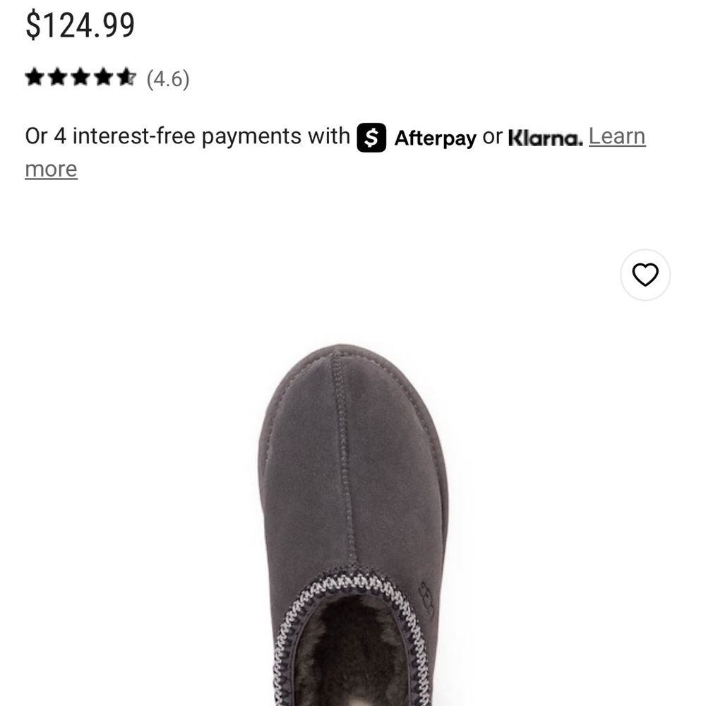 UGG Men's Charcoal Gray Suede Shearling Slip-On Loafers - Picture 5 of 6